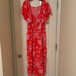 Ava & Viv Orange Floral Maxi Dress
